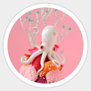 Anatomical Heart and White Octopus Sticker